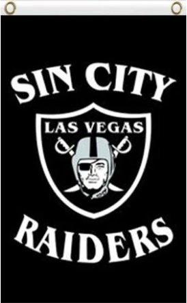 Oakland Raiders Sin City Flag 3X5 Ft Polyester Banner USA 90x150cm by flagsjustdoit