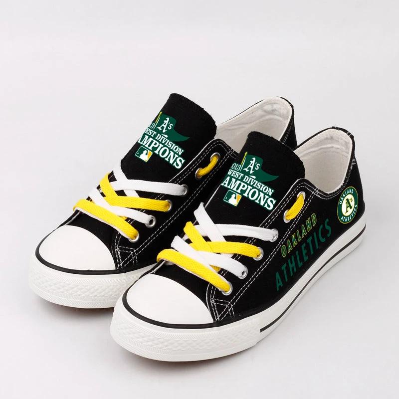 Oakland Athletics Limited Print Low Top Canvas Shoes Sport Sneakers For Men Women Fans by Crocs