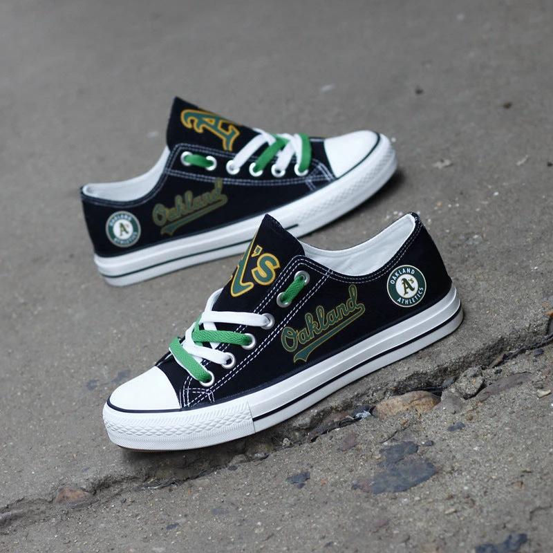 Oakland Athletics Limited Print Low Top Canvas Shoes Sport Sneakers For Men Women Fans by Crocs