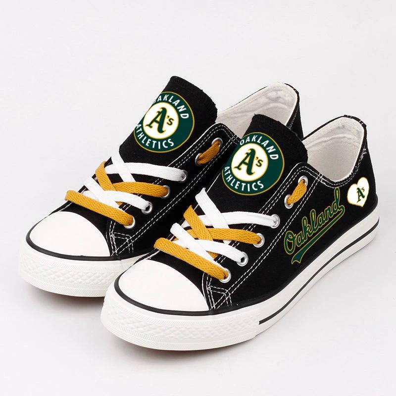 Oakland Athletics Limited Print Low Top Canvas Shoes Sport Sneakers For Men Women Fans by Crocs