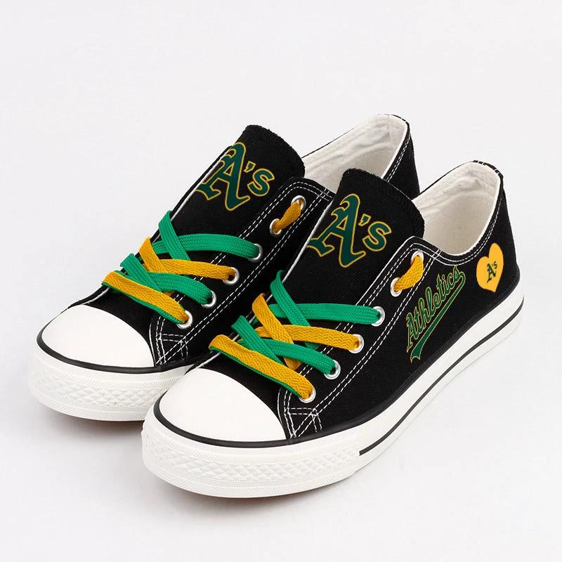 Oakland Athletics Limited Print Low Top Canvas Shoes Sport Sneakers For Men Women Fans by Crocs