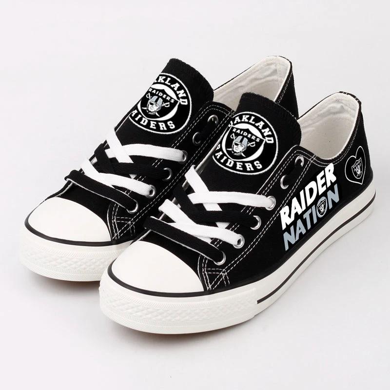 Oakland Raiders Low Top Canvas Sport Sneakers Shoes For Men Women Fans by Crocs
