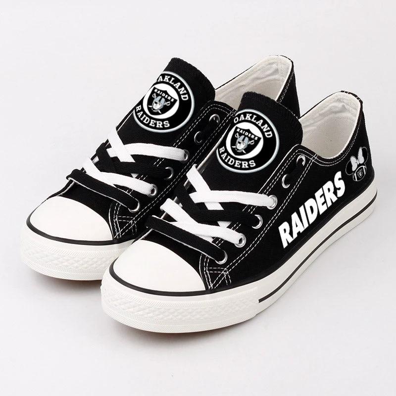 Oakland Raiders Low Top Canvas Sport Sneakers Shoes For Men Women Fans by Crocs