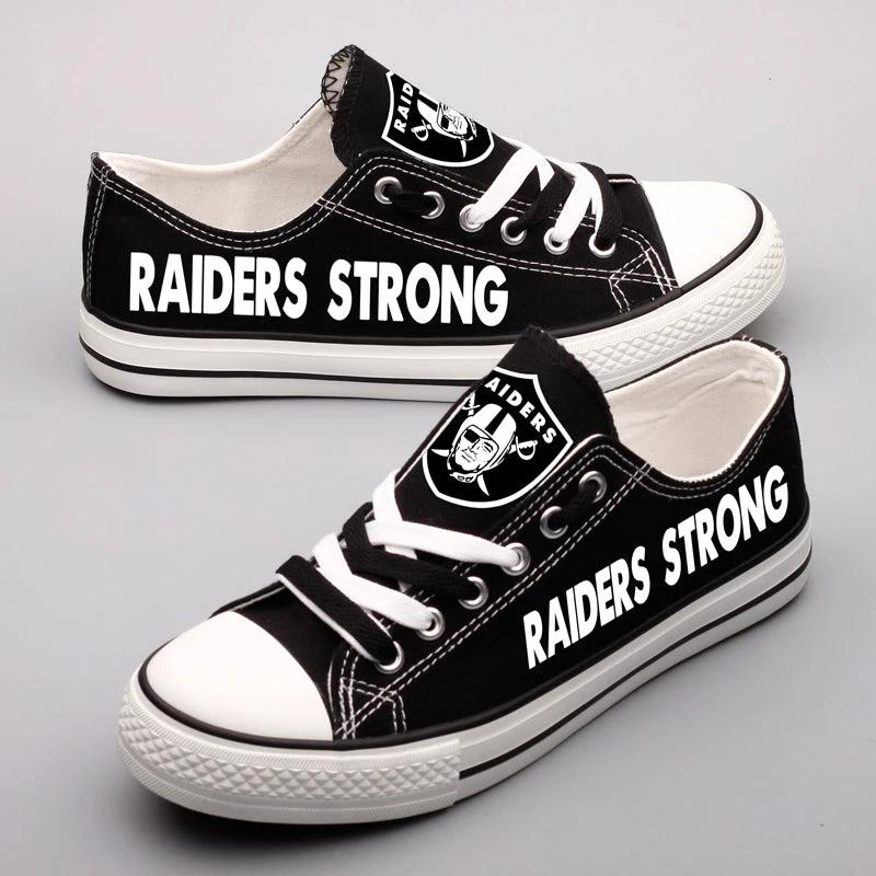 Oakland Raiders Low Top Canvas Sport Sneakers Shoes For Men Women Fans by Crocs