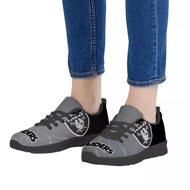 Oakland Raiders Gray NLF Sneaker Shoes For Men Women Fans by Crocs