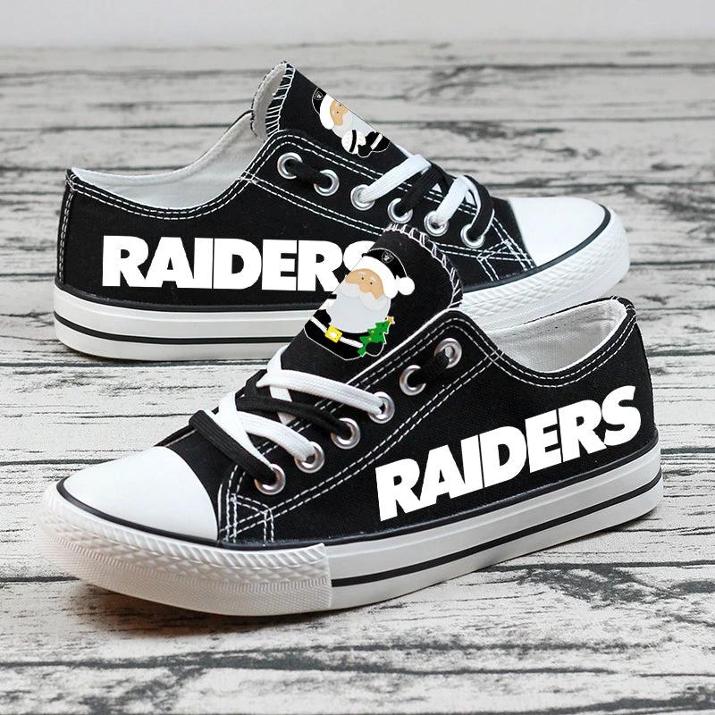 Oakland Raiders Low Top Canvas Sport Sneakers Shoes For Men Women Fans by Crocs