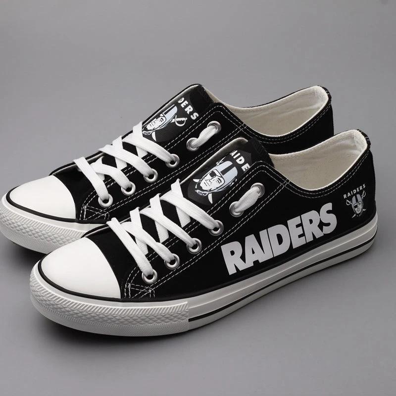 Oakland Raiders Low Top Canvas Sport Sneakers Shoes For Men Women Fans by Crocs