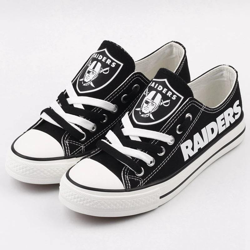 Oakland Raiders Low Top Canvas Sport Sneakers Shoes For Men Women Fans by Crocs