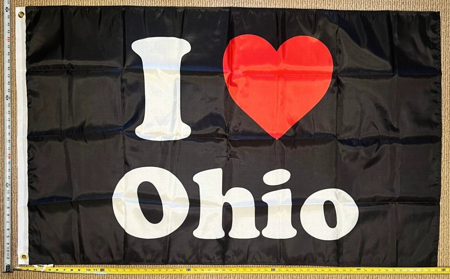 Ohio Against The World Flag I Love Ohio B Dorm Beer Sign USA 3x5' by flagsjustdoit