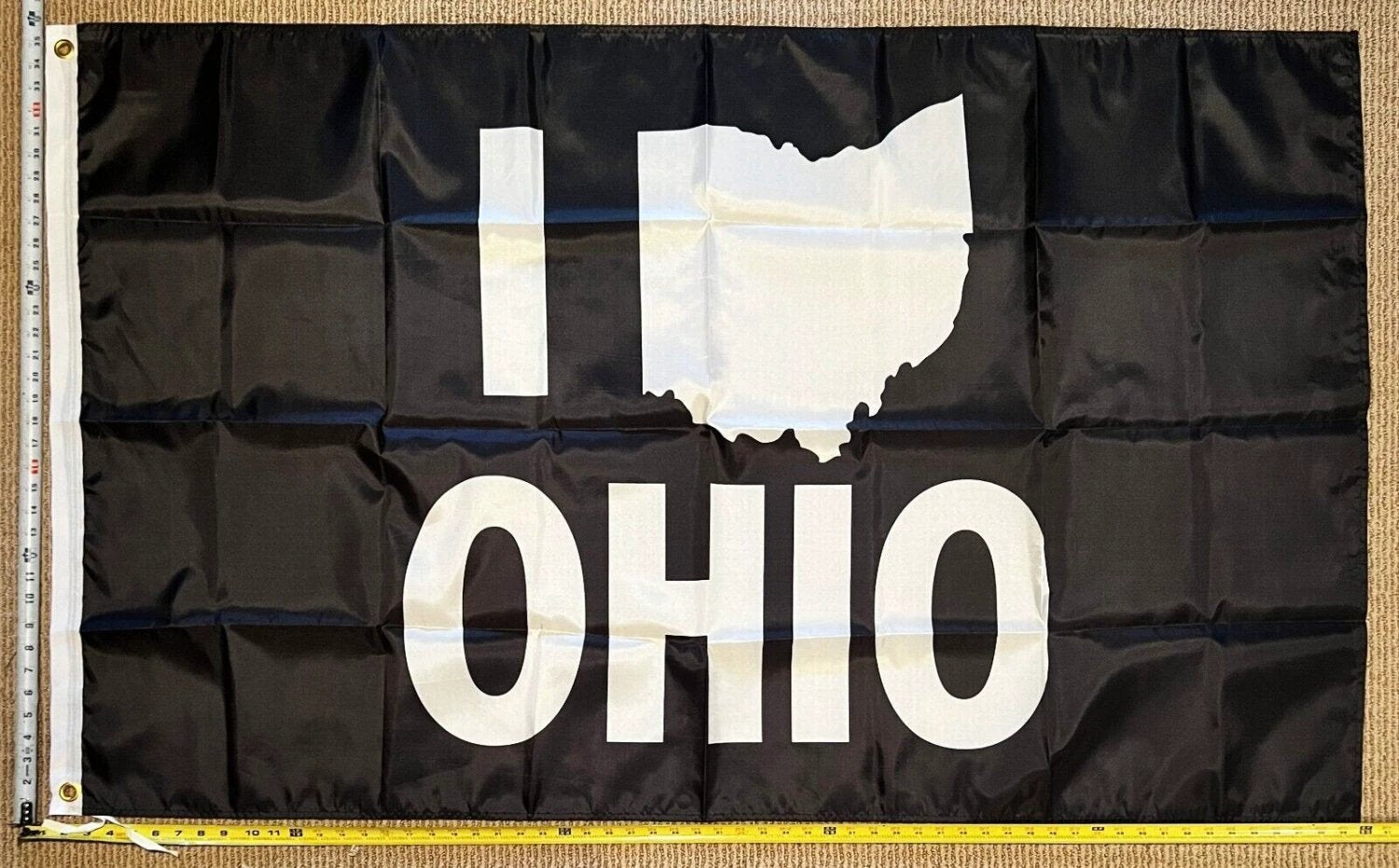 Ohio Against The World Flag I Love Ohio Bw Dorm Beer Sign USA 3x5' by flagsjustdoit