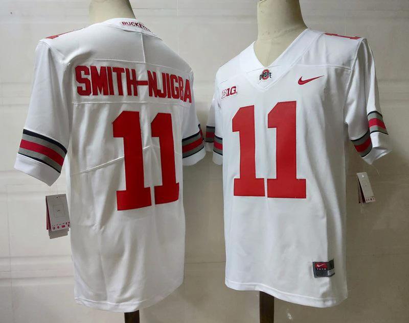 Ohio State Buckeyes #11 Smith-Njigba NCAA Football Jersey White by My Store