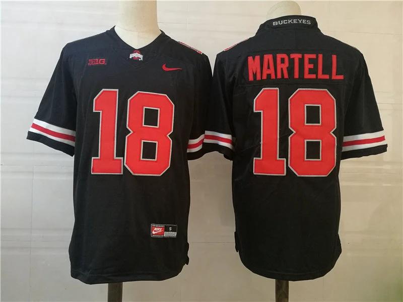 Ohio State Buckeyes #18 Martell College Football Jersey Black by My Store