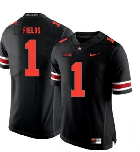 Ohio State Buckeyes #1 Justin Fields College NCAA Football Black Jersey by My Store