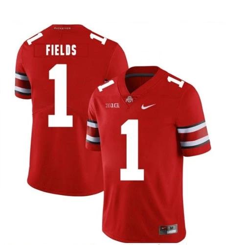 Ohio State Buckeyes #1 Justin Fields College NCAA Football Jersey Red by My Store