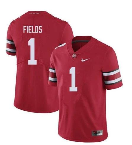 Ohio State Buckeyes #1 Justin Fields College NCAA Football Red Jersey by My Store