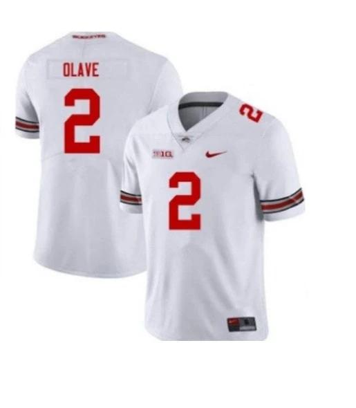 Ohio State Buckeyes #2 Chris Olave Football Jersey White by My Store