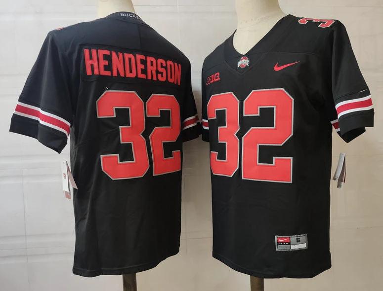 Ohio State Buckeyes #32 Henderson NCAA Football Jersey Black by My Store
