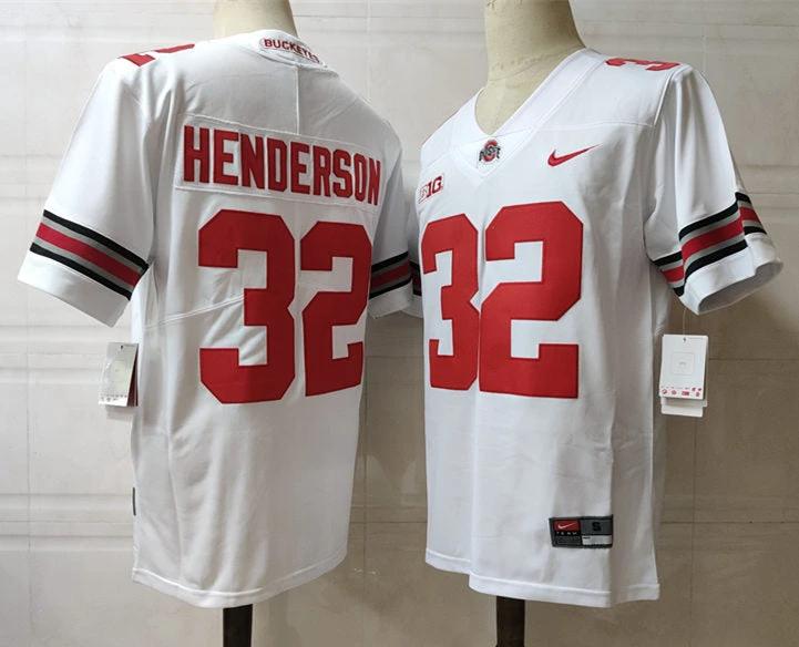 Ohio State Buckeyes #32 Henderson NCAA Football Jersey White by My Store