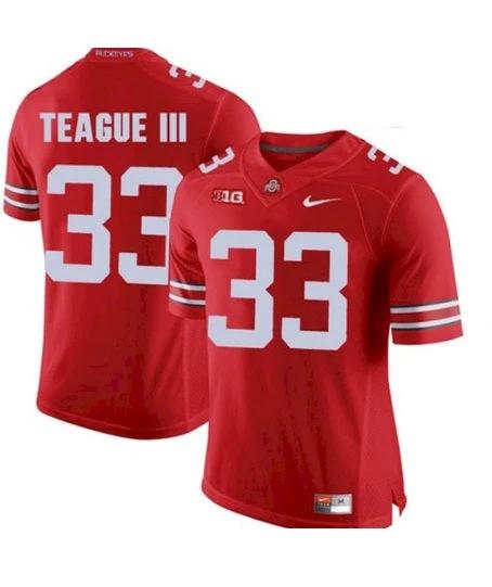 Ohio State Buckeyes #33 Master Teague NCAA Football Jersey Red by My Store