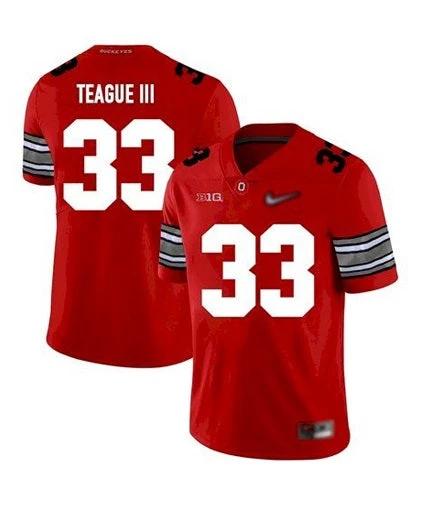 Ohio State Buckeyes #33 Master Teague NCAA Football Red Jersey by My Store