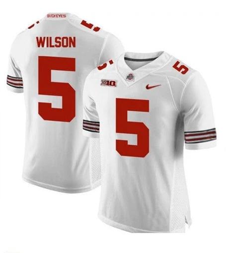 Ohio State Buckeyes #5 Garrett Wilson NCAA Football Jersey White by My Store