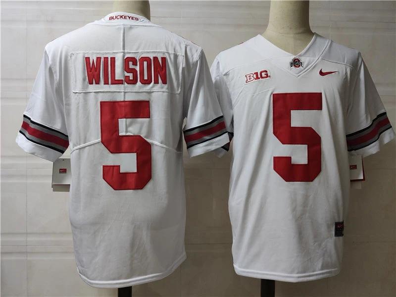 Ohio State Buckeyes #5 Wilson College Football Jersey White by My Store