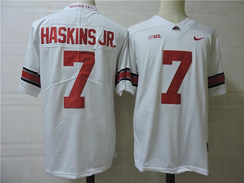 Ohio State Buckeyes #7 Dwayne Haskins Jr. Football Jersey White by My Store
