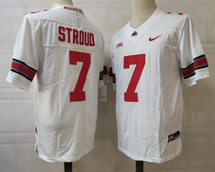 Ohio State Buckeyes #7 Stroud NCAA Football Jersey White by My Store