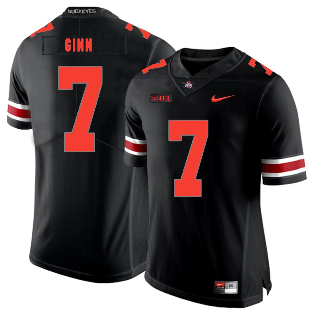 Ohio State Buckeyes #7 Ted Ginn Jr College Football Jersey Black Shadow by My Store