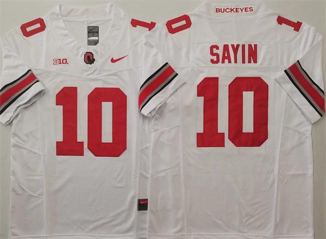 Ohio State Buckeyes #10 Julian Sayin Jersey V2 2025 F.U.S.E. Football Stitched by My Store NCAA Football Jerseys