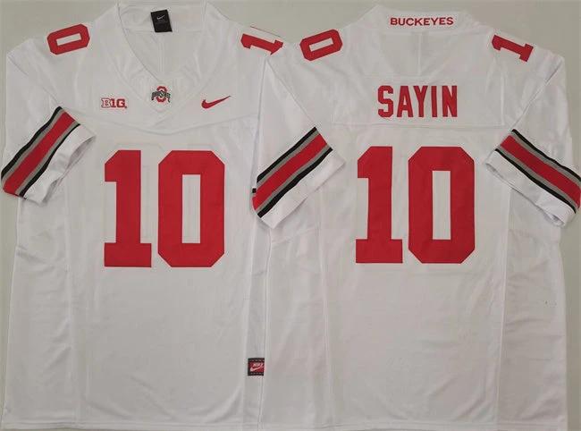 Ohio State Buckeyes #10 Julian Sayin Jersey V3 2025 F.U.S.E. Football Stitched by My Store NCAA Football Jerseys