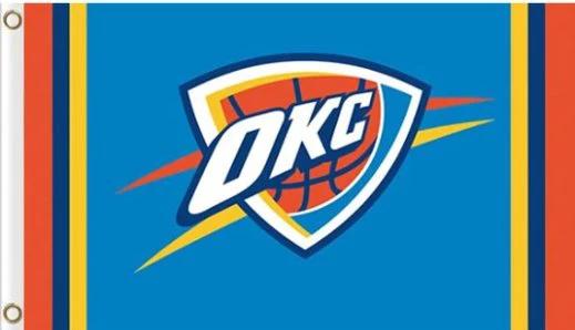 Oklahoma City Thunder Club Flag 3X5Ft Polyester Banner USA Digital Print by flagsjustdoit