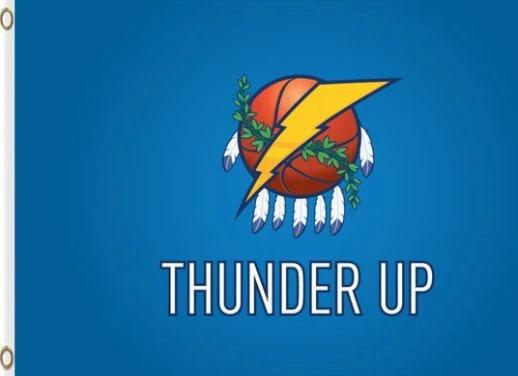 Oklahoma City Thunder Logo US Flag 3X5Ft Polyester Banner USA Digital Print by flagsjustdoit