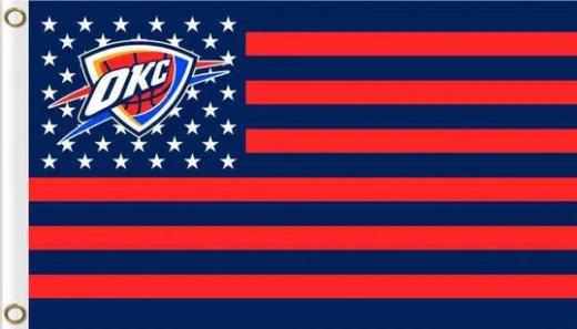 Oklahoma City Thunder Star Red Flag 3X5Ft Polyester Banner USA Digital Print by flagsjustdoit