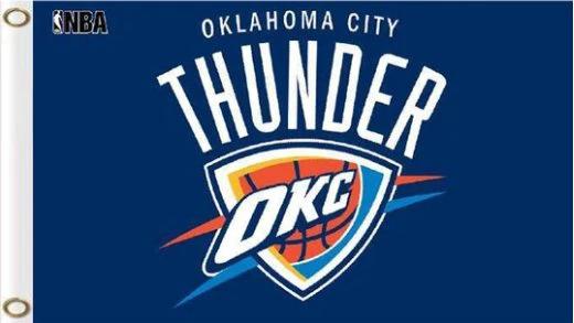 Oklahoma City Thunder Team Flag 3X5Ft Polyester Banner USA Digital Print by flagsjustdoit