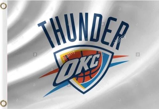 Oklahoma City Thunder White Flag 3X5Ft Polyester Banner USA Digital Print by flagsjustdoit