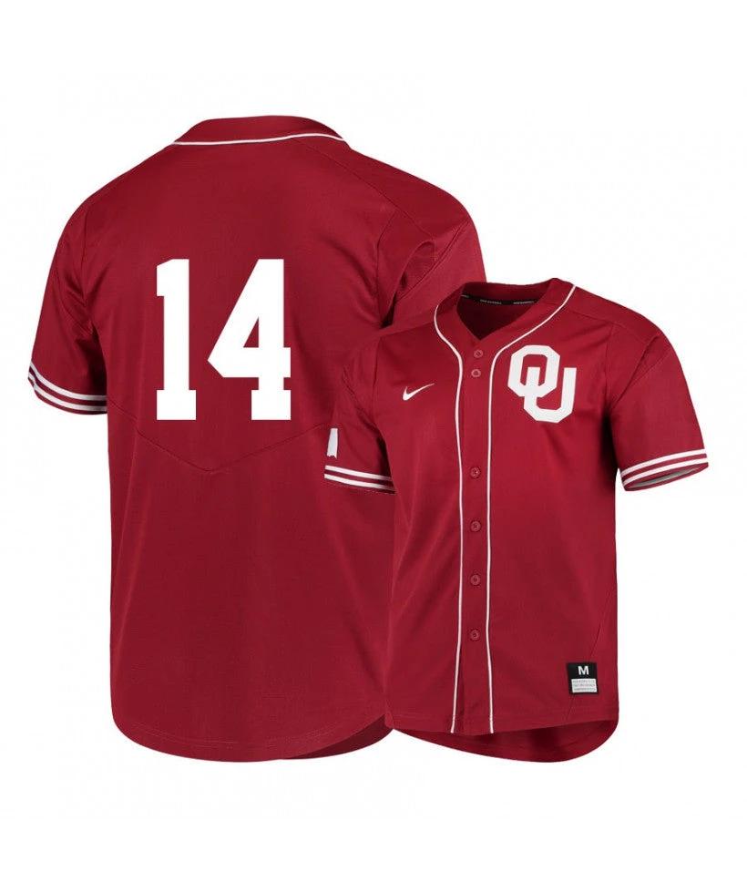 Oklahoma Sooners 14 Justin Mitchell Red Elite College Baseball Jersey by My Store