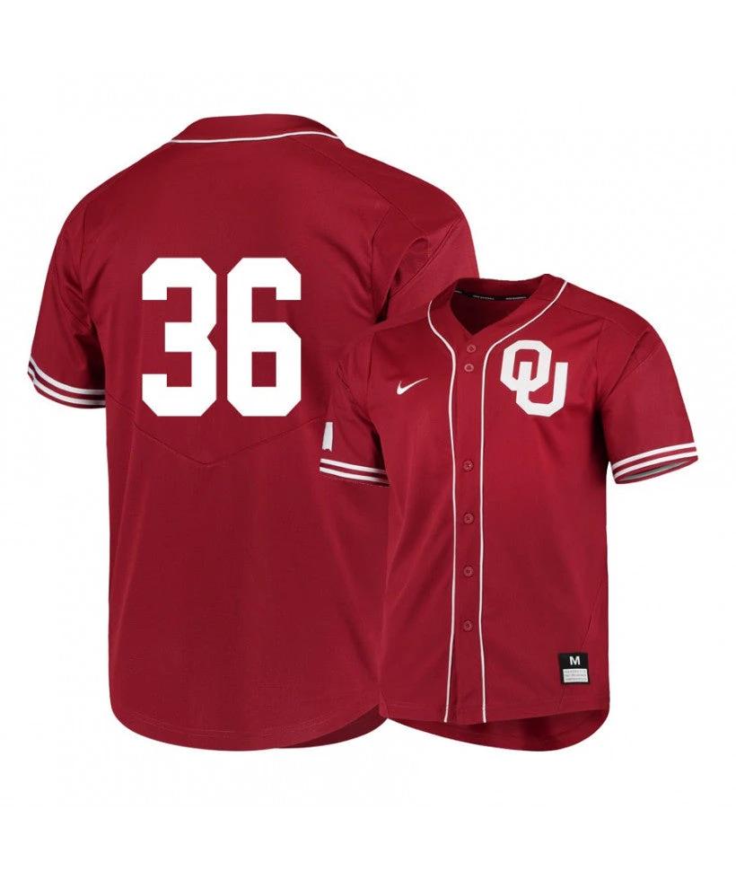Oklahoma Sooners 36 Tyler Hardman Red Elite College Baseball Jersey by My Store