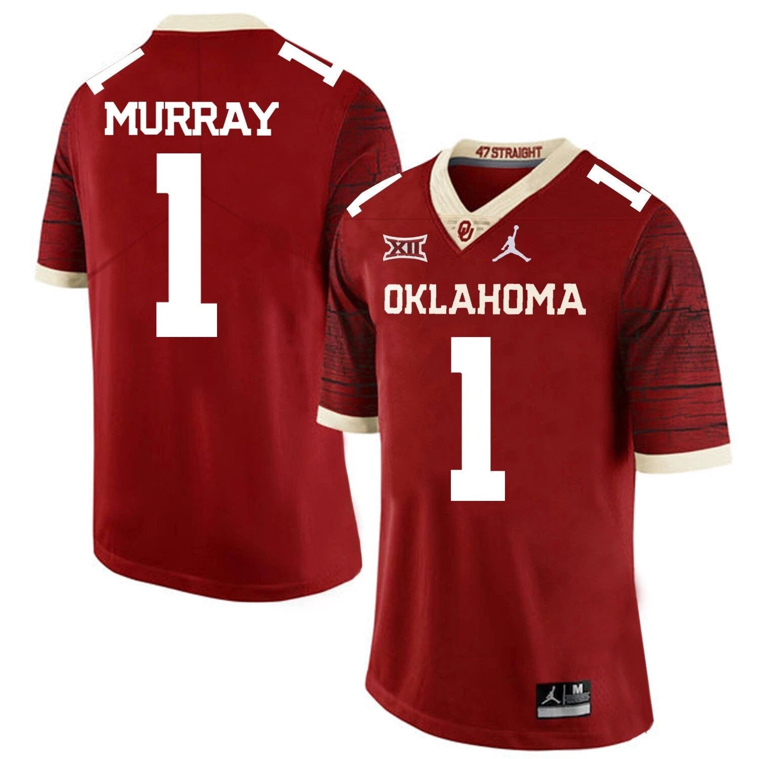 Oklahoma Sooners #1 Kyler Murray Football Jersey Chai Pattern Dark Red by My Store