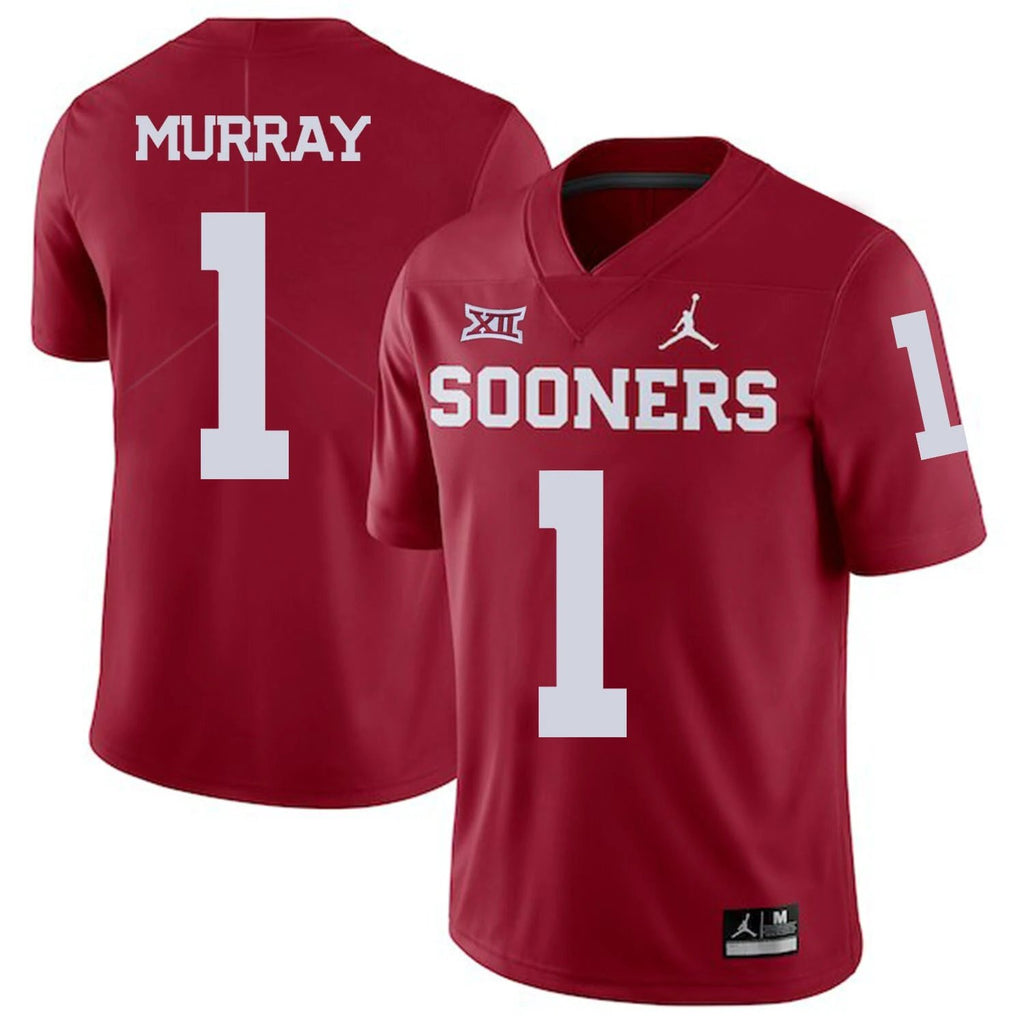 Oklahoma Sooners #1 Kyler Murray Football Jersey Dark Red by My Store