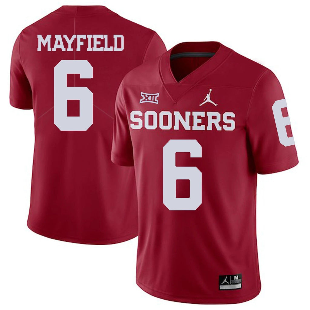 Oklahoma Sooners #6 Baker Mayfield Football Jersey Dark Red by My Store