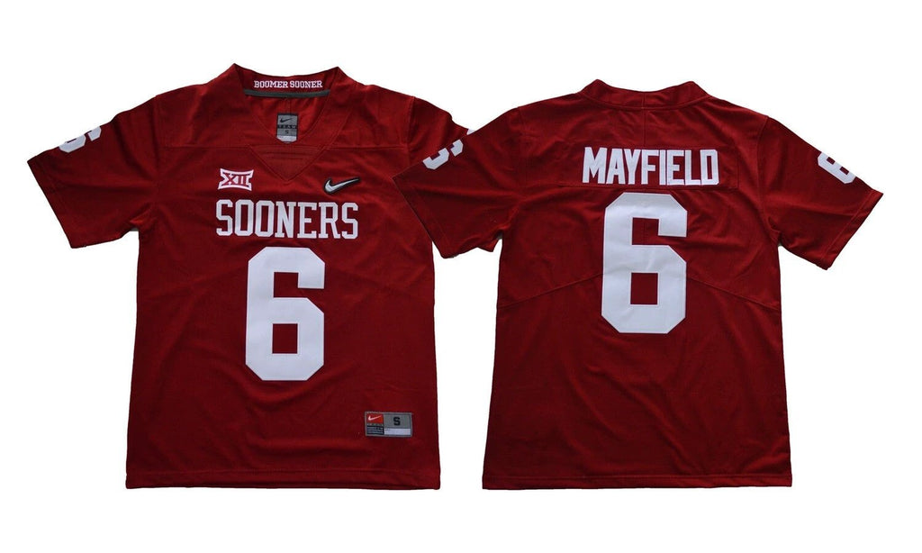 Oklahoma Sooners #6 Baker Mayfield Football Jersey Red Diamond by My Store