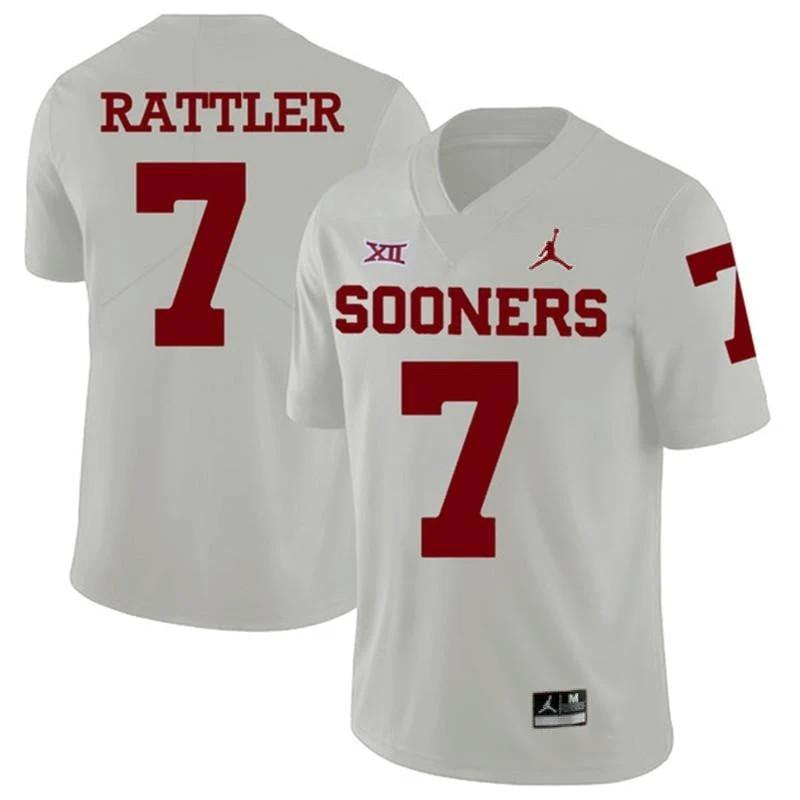 Oklahoma Sooners #7 Spencer Rattler College Football Jersey White by My Store
