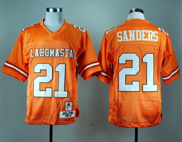 Oklahoma State Cowboys #21 Barry Sanders Football Jersey Orange by My Store