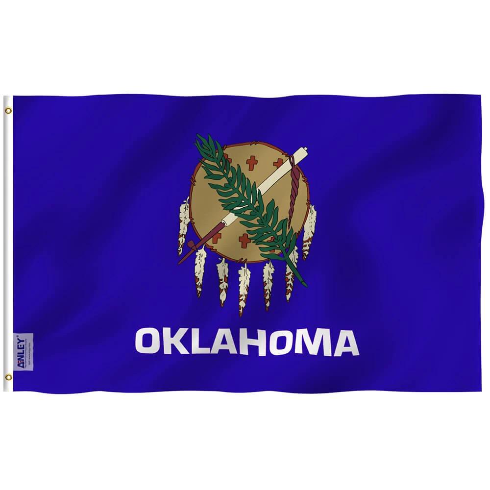 Oklahoma State Flag - Oklahoma OK Flags Flag Polyester with Brass Grommets 3X5Ft Banner USA by flagsjustdoit