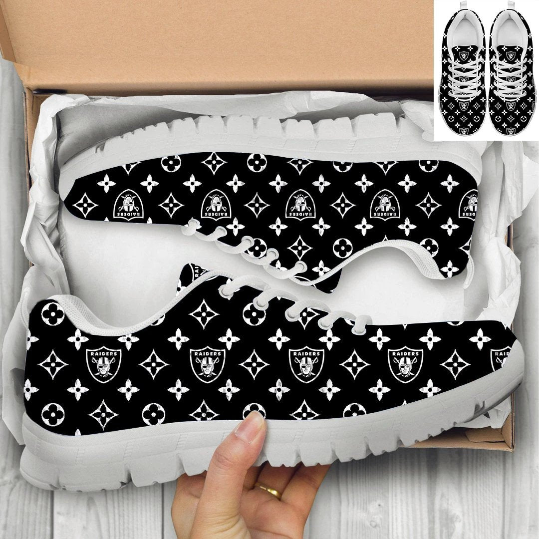 Oakland Raiders Gray NLF Sneaker Shoes For Men Women Fans by Crocs