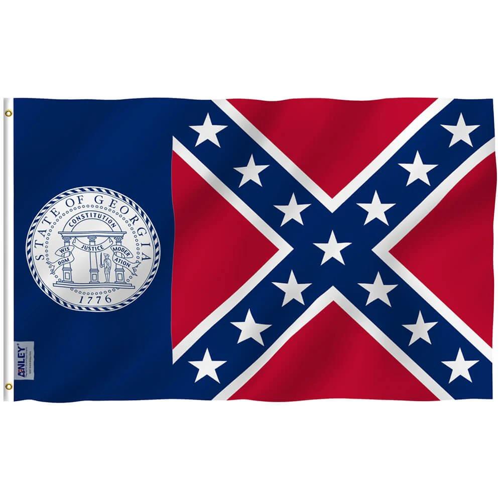 Old Georgia State Flag - Georgia 1956-2001 Flag Polyester with Brass Grommets 3X5Ft Banner USA by flagsjustdoit