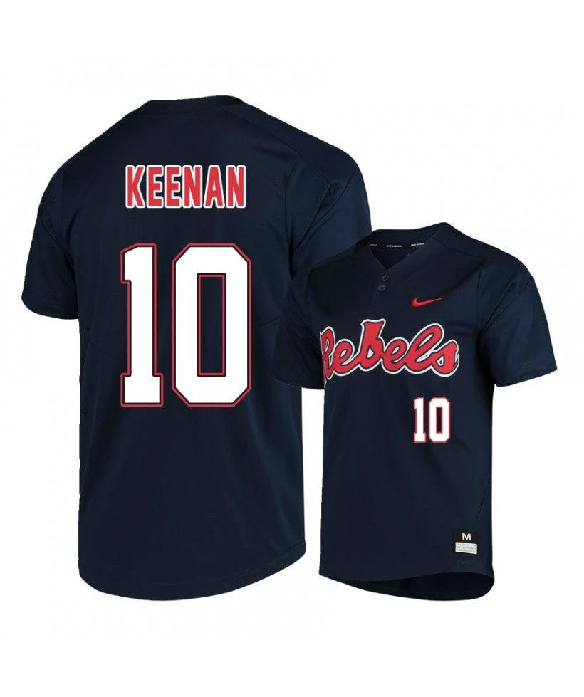 Ole Miss Rebels 10 Tyler Keenan Black College Baseball Jersey by My Store