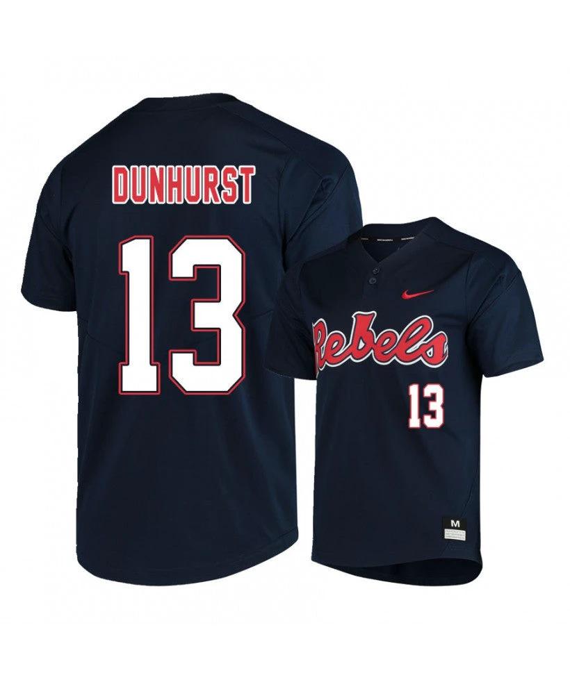 Ole Miss Rebels 13 Hayden Dunhurst Black College Baseball Jersey by My Store