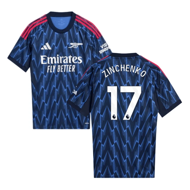 Oleksandr Zinchenko #17 Arsenal 2025-26 Away Men Jersey – Blue by Soccer Jersey